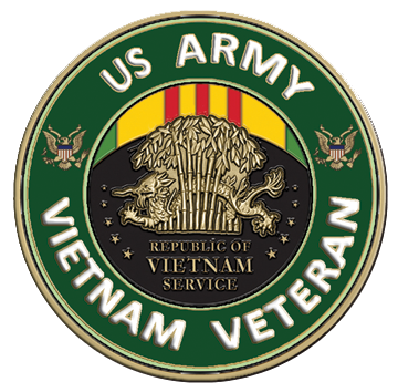Army Vietnam Vet Medallion for Box Cremation Urn/Flag Case -  2 Inch Diameter