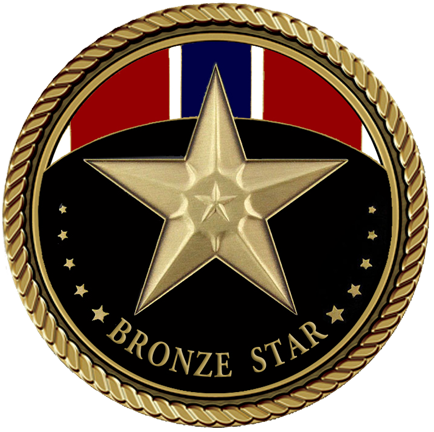 Bronze Star Medallion for Box Cremation Urn/Flag Case -  3 Inch Diameter