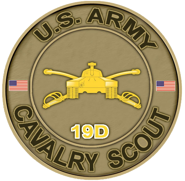Cavalry Scout Medallion for Box Cremation Urn/Flag Case -  2 Inch Diameter
