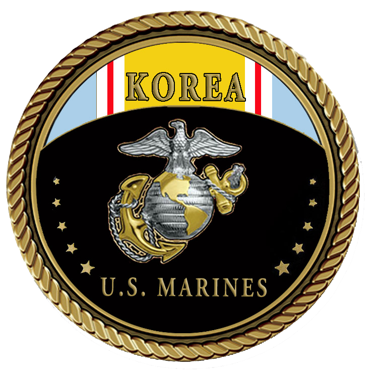Marines Korean War Medallion for Box Cremation Urn/Flag Case - 2 Inch Diameter