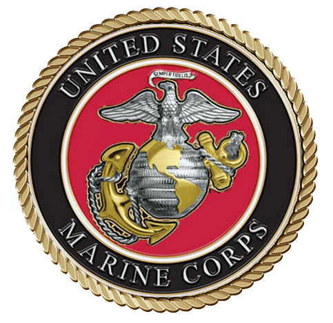 Marines Red Background Medallion for Box Cremation Urn/Flag Case -  4 Inch Diameter