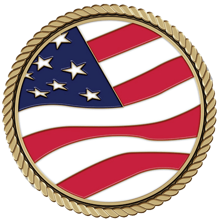 US Flag Medallion for Box Cremation Urn/Flag Case - 3 Inch Diameter