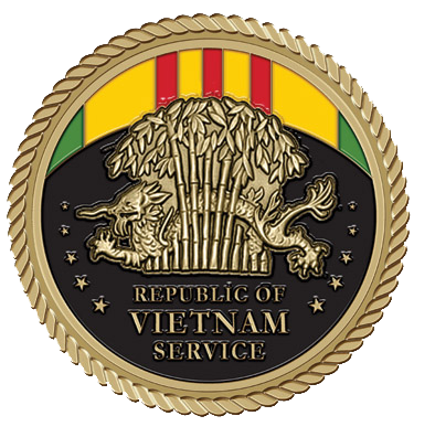 Vietnam Service Medallion for Box Cremation Urn/Flag Case - 2 Inch Diameter