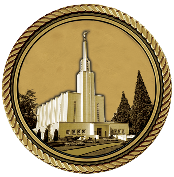 LDS Swiss Temple Medallion for Box Cremation Urn/Flag Case - 4 Inch Diameter