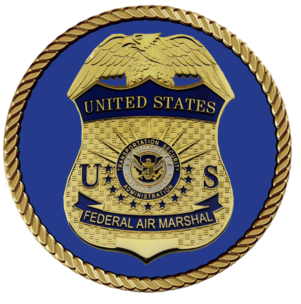Federal Air Marshall Medallion for Box Cremation Urn/Flag Case - 4 Inch Diameter