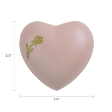 Load image into Gallery viewer, At Peace Memorials Rose Heart Keepsake Cremation Urn 3 Cubic Inches

