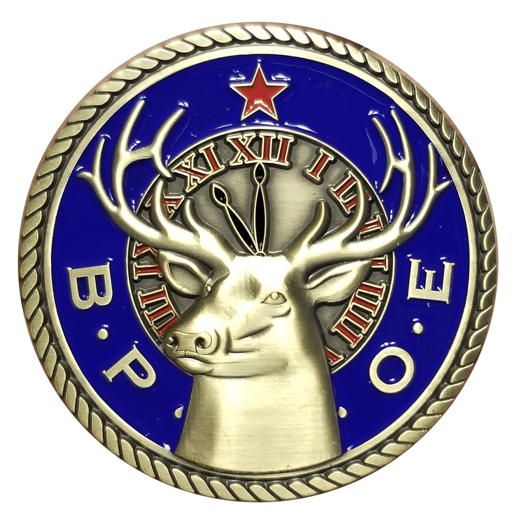 Elks Lodge Medallion for Box Cremation Urn/Flag Case - 2 Inch Diameter