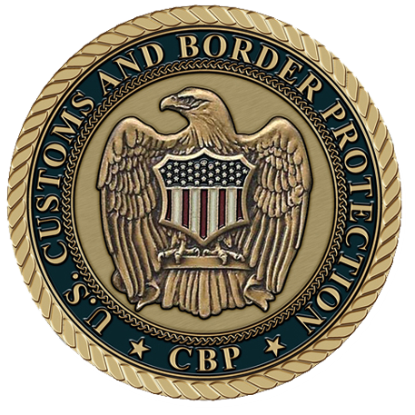 U.S Custom and Border Protection Medallion for Box Cremation Urn/Flag Case - 4 Inch Diameter