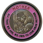 Mother's Gaze Medallion for Box Cremation Urn/Flag Case - 3 Inch Diameter