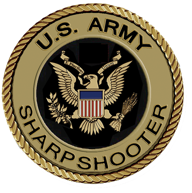 Army Sharpshooter Medallion for Box Cremation Urn/Flag Case - 3 Inch Diameter
