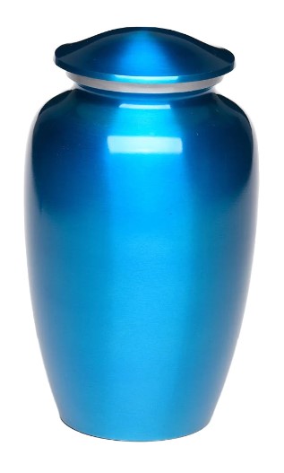 Classic Alloy Cremation Urn - Color Perfection High-gloss Blue 200 Cubic Inches