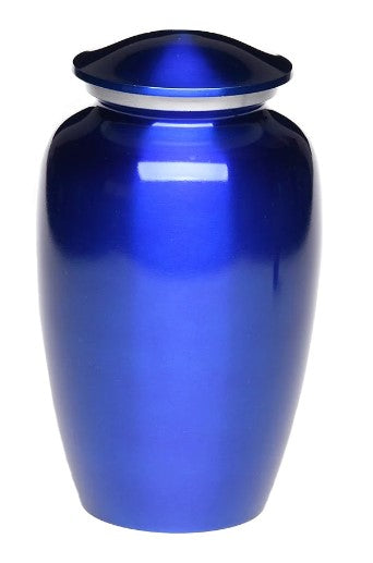 Classic Alloy Cremation Urn - Color Perfection High-gloss Cobalt 200 Cubic Inches