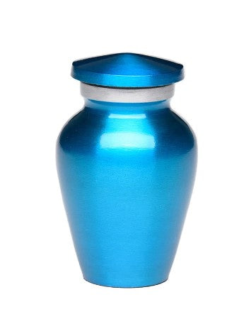 Classic Alloy Cremation Urn - Color Perfection High-gloss Blue 3 Cubic Inches