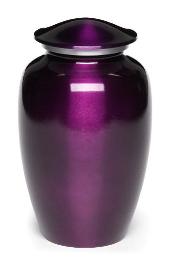 Classic Alloy Cremation Urn - Color Perfection High-gloss Purple 200 Cubic Inches