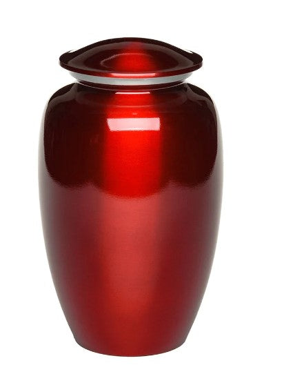 Rustic Red Urn Classic Alloy Cremation Urn - Color Perfection High-gloss Red 200 Cubi ...