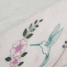 Load image into Gallery viewer, Monumental Memorials Hummingbird Teal White Marble Cremation Urn 200 CI

