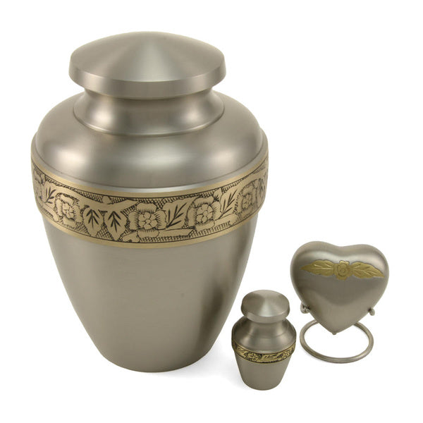 At Peace Memorials Avalon Pewter Large/Adult Cremation Urn 200 CI