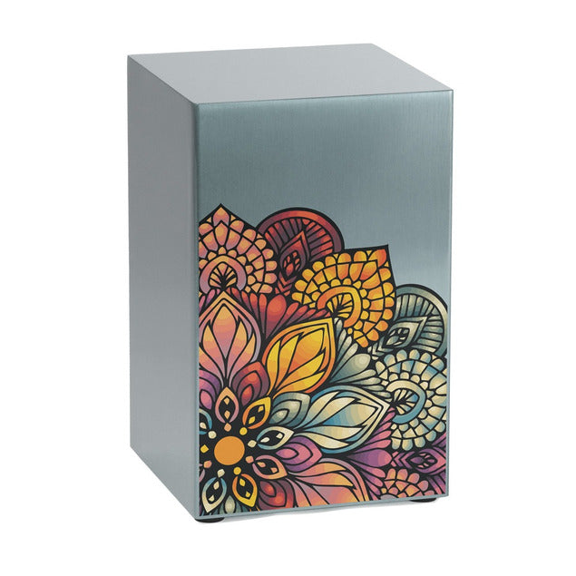 At Peace Memorials Life Canvas Mandala Pewter Companion Urn RIGHT SIDE 200 CI