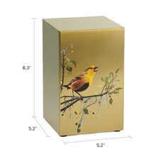 Load image into Gallery viewer, At Peace Memorials Life Canvas Birds Bronze Companion Urn LEFT SIDE 200 CI
