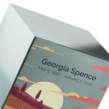 Load image into Gallery viewer, At Peace Memorials Life Canvas Prairie Landscape Pewter Large Cremation Urn 200 CI
