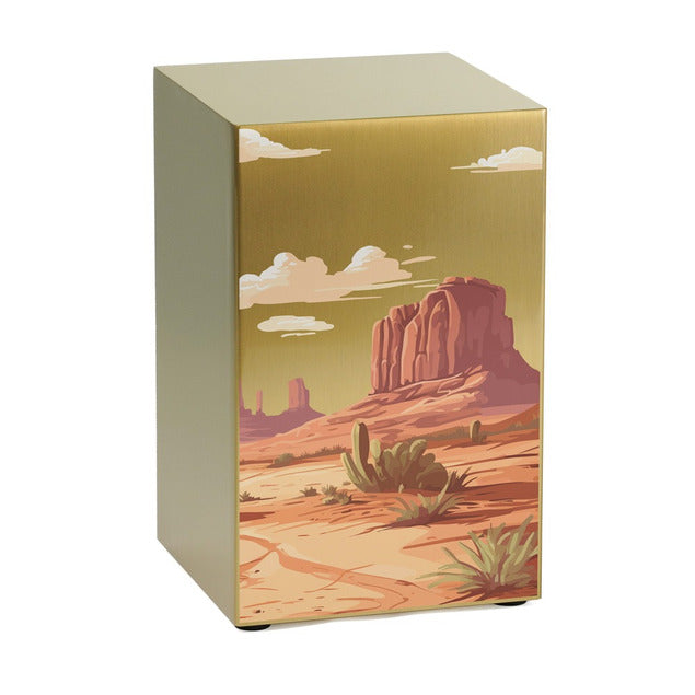 At Peace Memorials Life Canvas Desert Landscape Bronze Large Cremation Urn 200 CI
