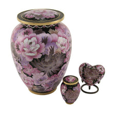 Load image into Gallery viewer, At Peace Memorials Elite Floral Blush Mini Keepsake w/ Velvet Bag 5 Cubic Inches
