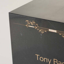 Load image into Gallery viewer, Monumental Memorials Scroll Gold Black Marble Cremation Urn 200 CI

