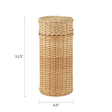 Load image into Gallery viewer, At Peace Memorials Woven Naturals Rattan Scattering Urn for Ashes 200 Cubic inches…
