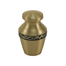 Load image into Gallery viewer, At Peace Memorials Avalon Bronze Mini Keepsake Cremation Urn w/velvet bag, up to 5 Cubic Inches
