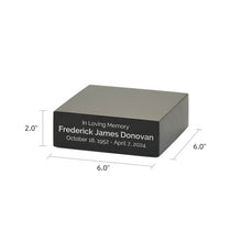 Load image into Gallery viewer, At Peace Memorials Black Marble Base, Silver Engraving

