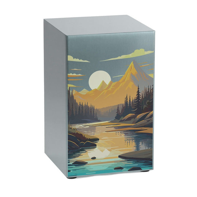 At Peace Memorials Life Canvas Mountain Landscape Pewter Large Cremation Urn 200 CI