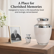 Load image into Gallery viewer, At Peace Memorials Cordoba Ivory Urn for Ashes SET
