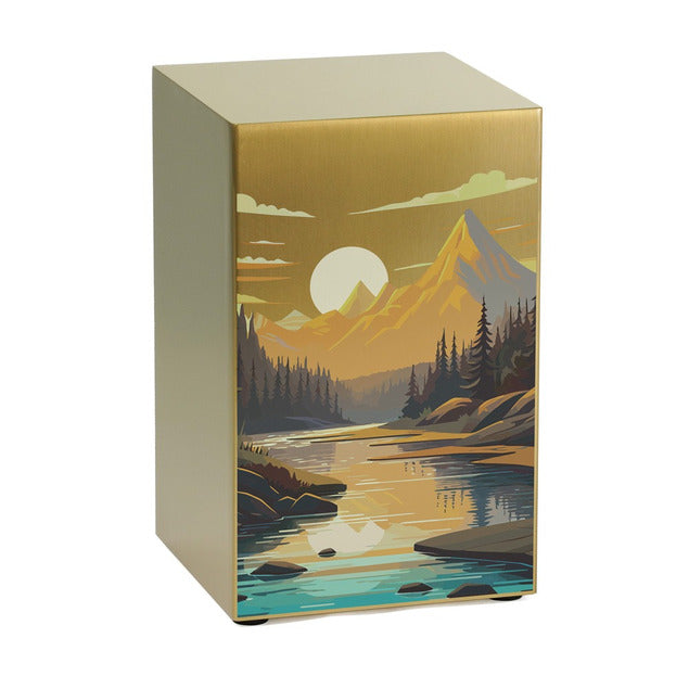 At Peace Memorials Life Canvas Mountain Landscape Bronze Large Cremation Urn 200 CI