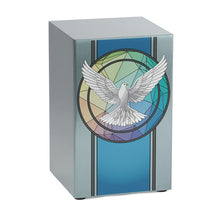 Load image into Gallery viewer, At Peace Memorials Life Canvas Dove Pewter Adult Cremation Urn 200 CI
