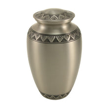 Load image into Gallery viewer, New, Solid Brass Eterna Pewter Large Funeral Cremation Urn, 190 Cubic Inches
