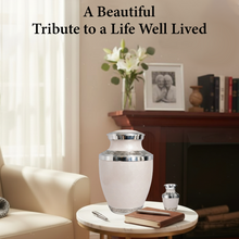 Load image into Gallery viewer, At Peace Memorials Cordoba Ivory Urn for Ashes SET
