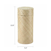 Load image into Gallery viewer, At Peace Memorials Woven Naturals Palm Tan Scattering Urn for Ashes 200 Cubic inches…

