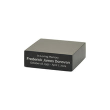 Load image into Gallery viewer, At Peace Memorials Black Marble Base, Silver Engraving
