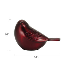 Load image into Gallery viewer, New, Solid Brass Classic Songbird Crimson Keepsake Funeral Cremation Urn, 7 Cubic Inches
