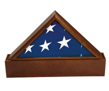Load image into Gallery viewer, Large/Adult 220 Cubic Inches Walnut Flag Case Funeral Cremation Urn for Ashes
