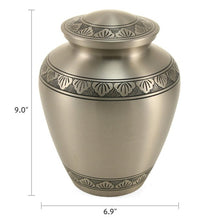 Load image into Gallery viewer, At Peace Memorials Eterna Elite Pewter Large/Adult Cremation Urn 200 CI
