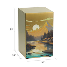 Load image into Gallery viewer, At Peace Memorials Life Canvas Mountain Landscape Bronze Large Cremation Urn 200 CI

