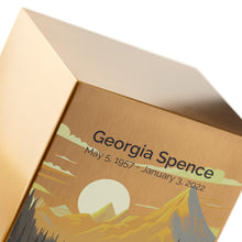 Load image into Gallery viewer, At Peace Memorials Life Canvas Mountain Landscape Bronze Large Cremation Urn 200 CI
