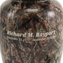 Load image into Gallery viewer, At Peace Memorials Classic Shady Oak Camo Large/Adult Cremation Urn 195 CI
