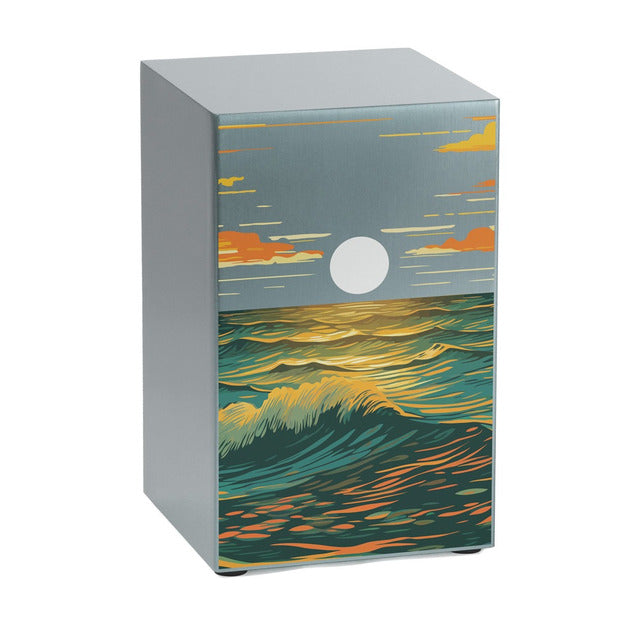 At Peace Memorials Life Canvas Ocean Landscape Pewter Large Cremation Urn 200 CI