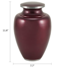 Load image into Gallery viewer, At Peace Memorials  XL Camden Garnet cremation urn for ashes 300 Cubic inches
