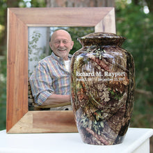 Load image into Gallery viewer, At Peace Memorials Classic Shady Oak Camo Large/Adult Cremation Urn 195 CI
