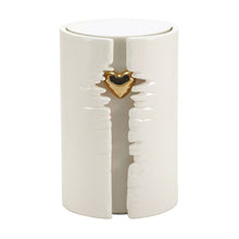 Load image into Gallery viewer, At Peace Memorials Heart Column White Large/Adult Cremation Urn 230 CI
