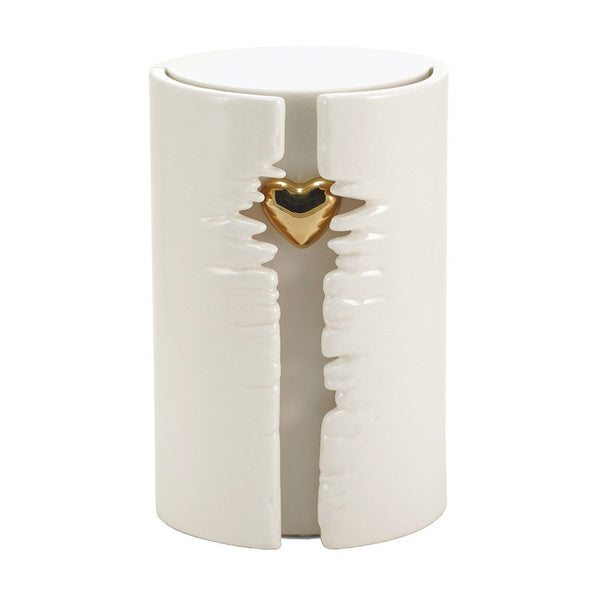 At Peace Memorials Heart Column White Large/Adult Cremation Urn 230 CI