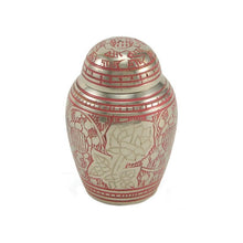Load image into Gallery viewer, New, Solid Brass Rose Keepsake Funeral Cremation Urn for ashes, 5 Cubic Inches
